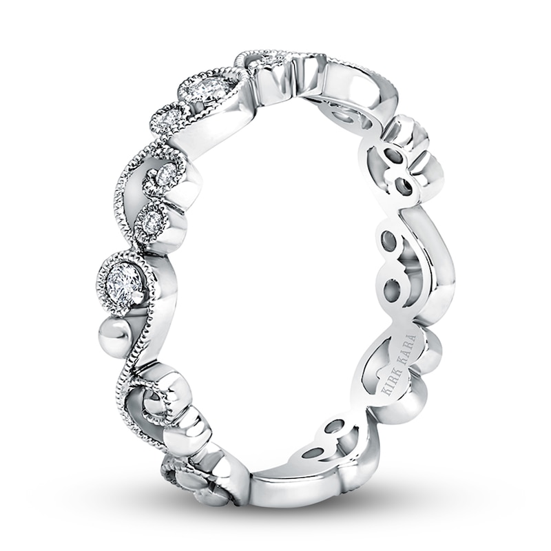 Main Image 2 of Kirk Kara Diamond Lace Wedding Band 1/8 ct tw Round 14K White Gold