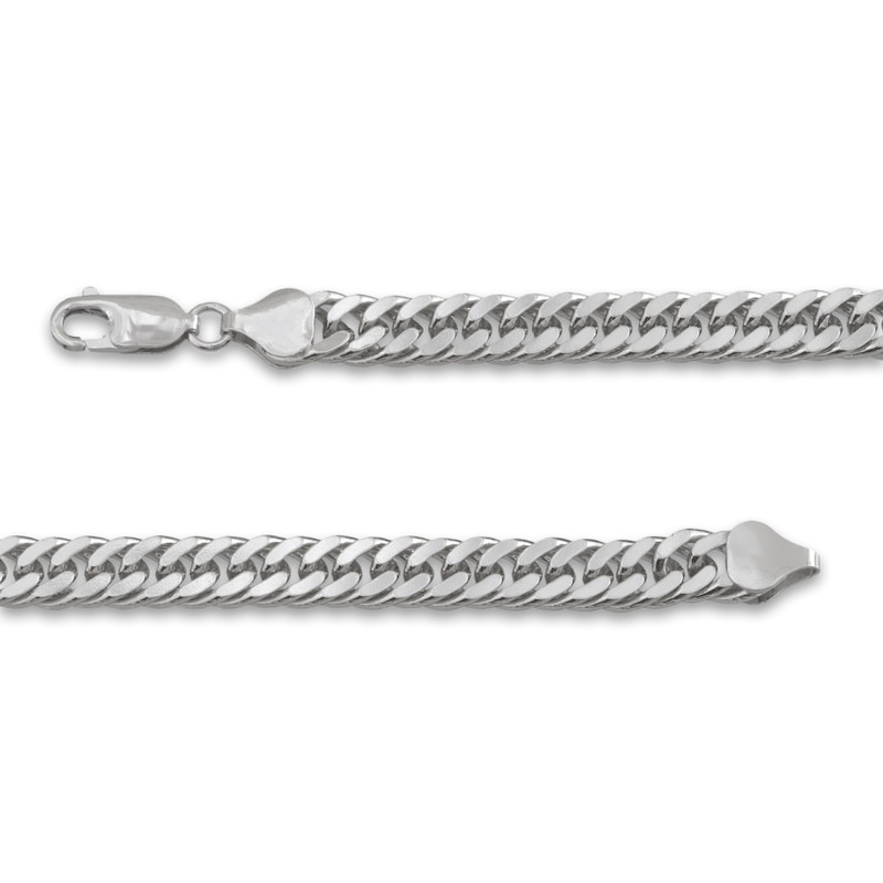 Main Image 3 of Men's Solid Curb Link Necklace Sterling Silver 6.9mm 22"