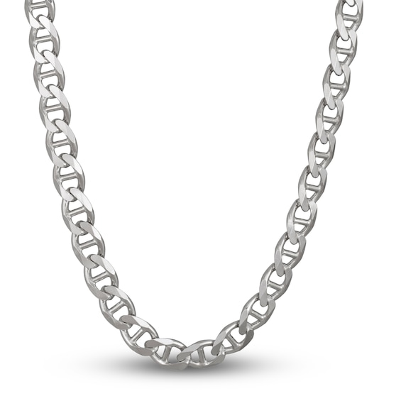 Men's Solid Mariner Chain Necklace Sterling Silver 10.9mm 24
