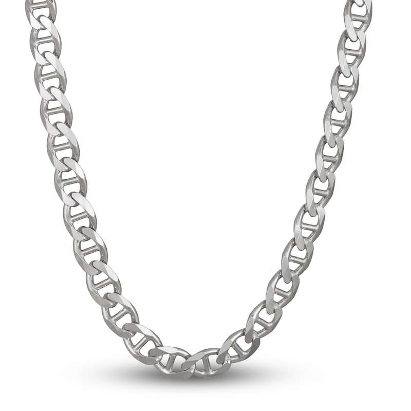 Main Image 1 of Men's Solid Mariner Chain Necklace Sterling Silver 10.9mm 24"