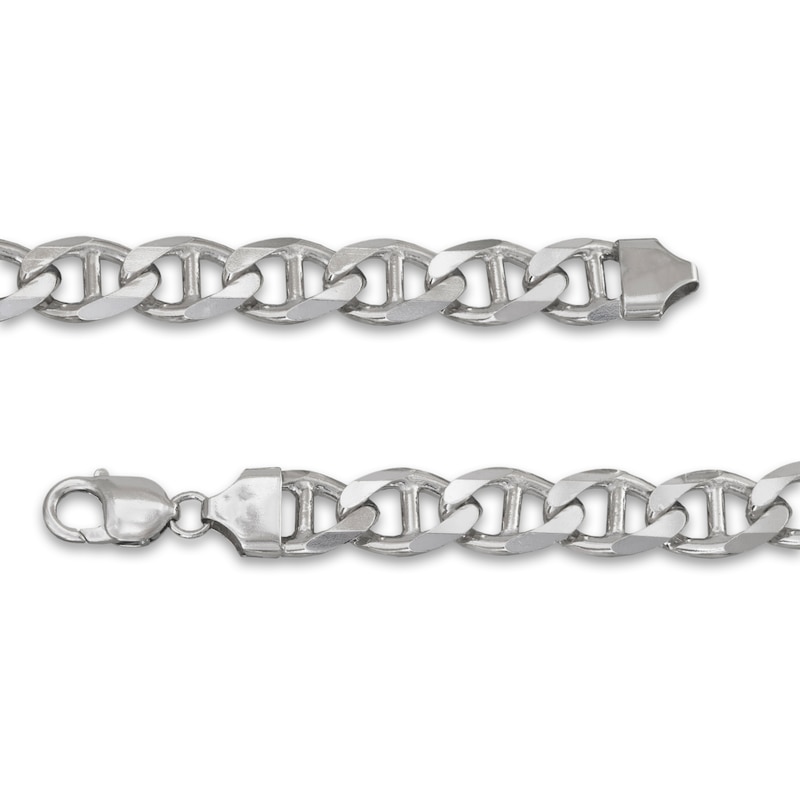 Main Image 3 of Men's Solid Mariner Chain Necklace Sterling Silver 10.9mm 24"