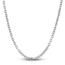 Men's Diamond-Cut Solid Cable Chain Necklace Sterling Silver 5.0mm 20"