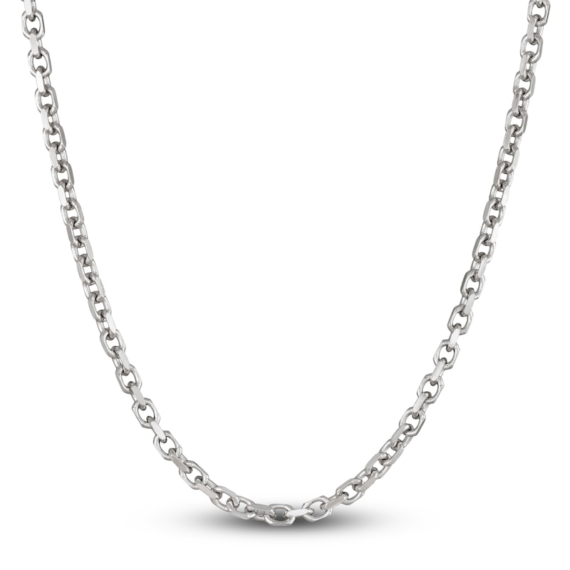 Main Image 1 of Men's Diamond-Cut Solid Cable Chain Necklace Sterling Silver 5.0mm 20"