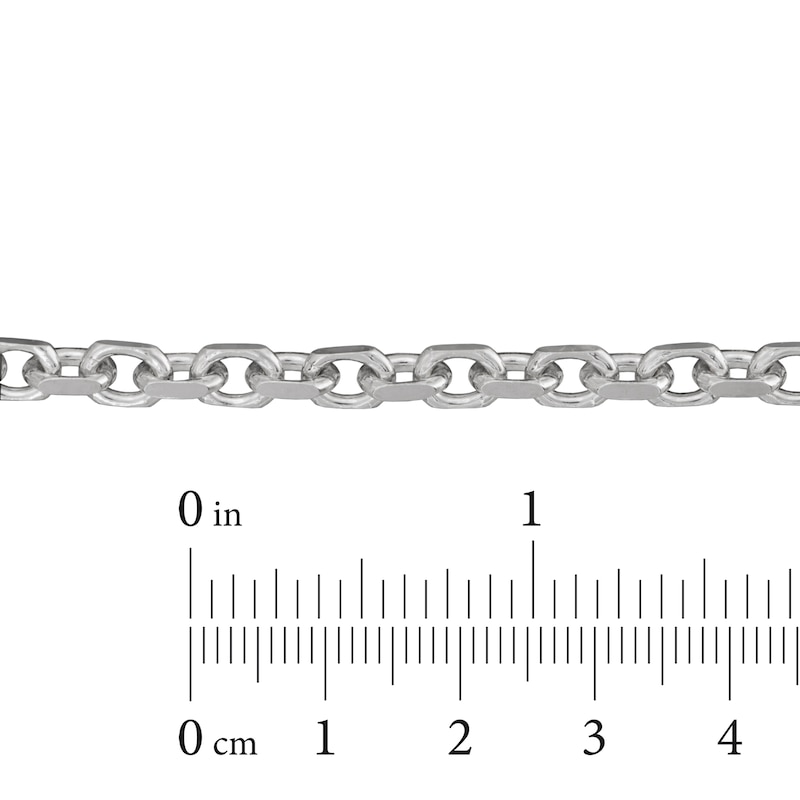 Main Image 5 of Men's Diamond-Cut Solid Cable Chain Necklace Sterling Silver 5.0mm 20"