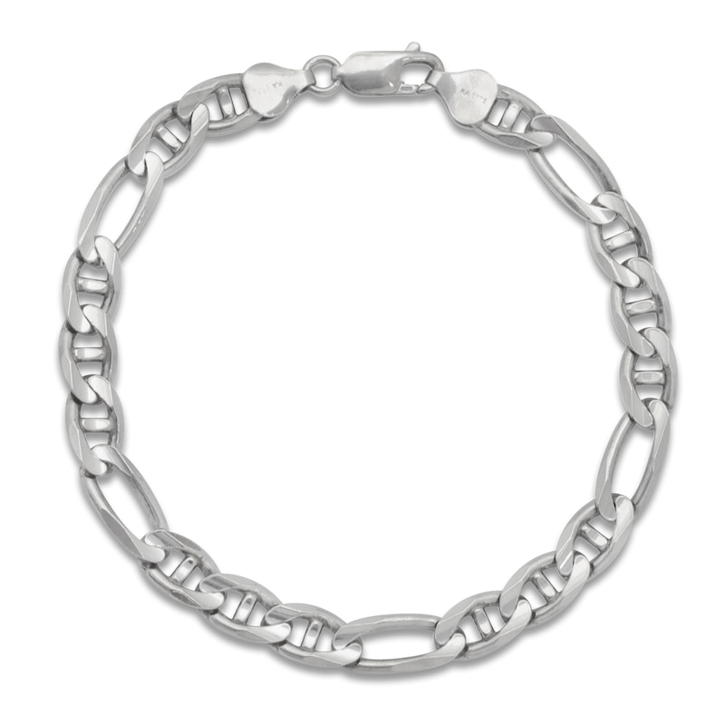 Main Image 1 of Men's Solid Link Chain Bracelet Sterling Silver 9mm 8.5"
