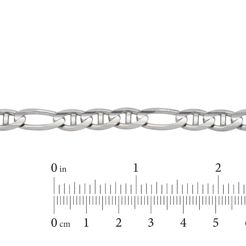 Men's Solid Figaro Chain Bracelet Sterling Silver 8.9mm 8.5"