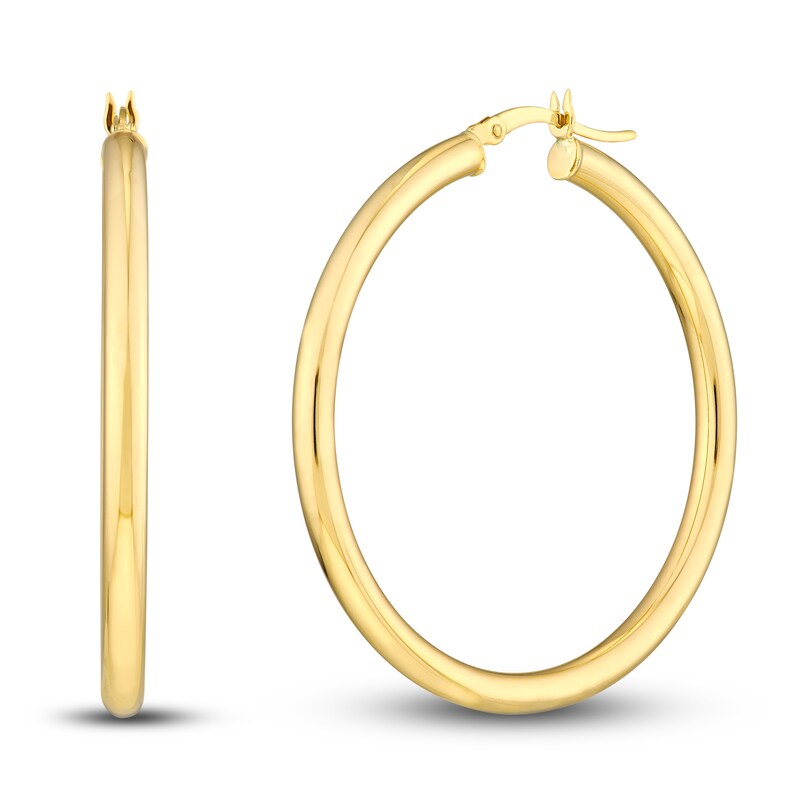 Polished Hoop Earrings 14K Gold 40mm