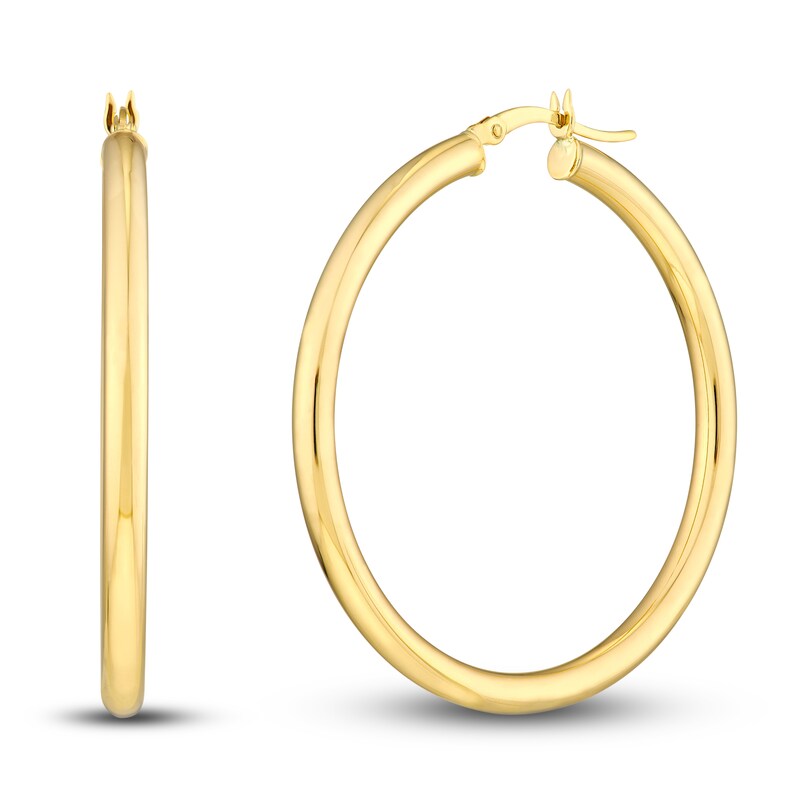 Hoop Earrings 14K Yellow Gold 40mm