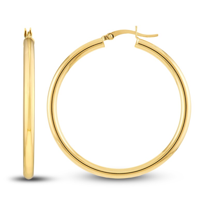Polished Hoop Earrings 14K Yellow Gold 40mm