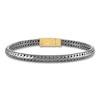 Thumbnail Image 1 of 1933 by Esquire Men's Woven Bracelet Black Ruthenium-Plated & 14K Yellow Gold-Plated Sterling Silver 8.5"
