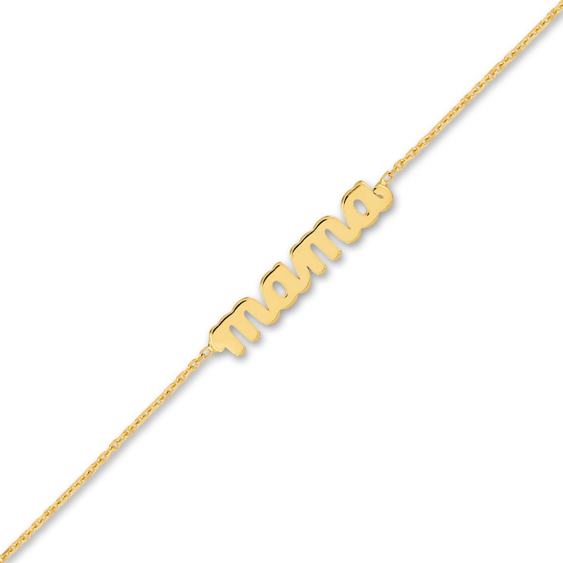 Main Image 2 of "MAMA" Bracelet 14K Yellow Gold 6.6" Adj.
