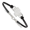 Thumbnail Image 1 of Baylor University Leather Bracelet Sterling Silver 7"