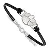 Thumbnail Image 1 of Clemson University Leather Bracelet Sterling Silver 7"