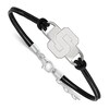 Thumbnail Image 1 of Michigan State University Leather Bracelet Sterling Silver 7"