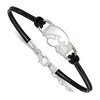 Thumbnail Image 1 of University of Iowa Leather Bracelet Sterling Silver 7"