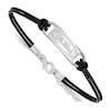 Thumbnail Image 1 of University of Mississippi Leather Bracelet Sterling Silver 7"