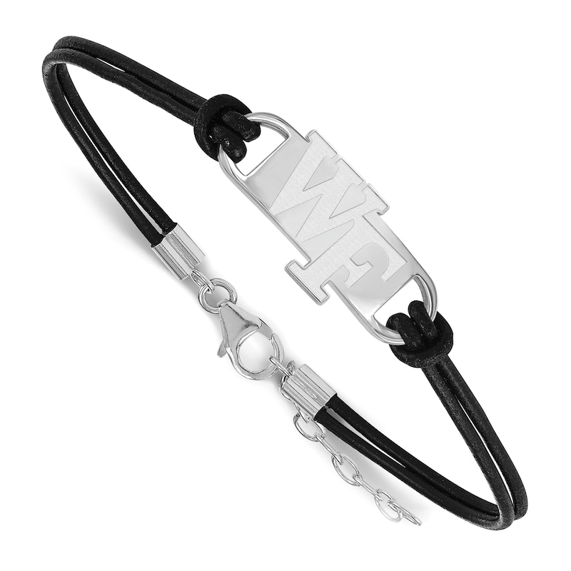 Main Image 1 of Wake Forest University Leather Bracelet Sterling Silver 7"