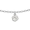 Clemson University Anklet Sterling Silver 9"