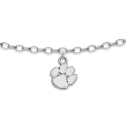 Clemson University Anklet Sterling Silver 9"