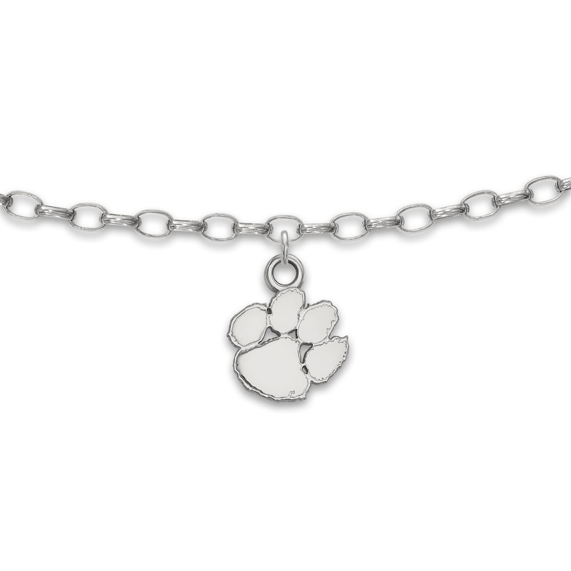 Clemson University Anklet Sterling Silver 9"