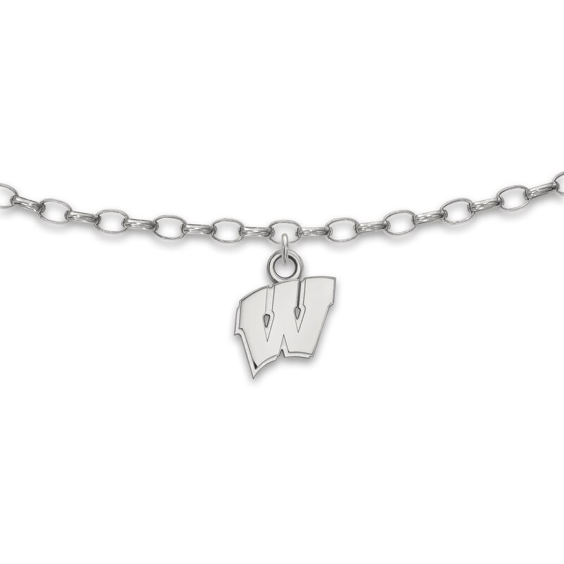Main Image 1 of University of Wisconsin Anklet Sterling Silver 9&quot;