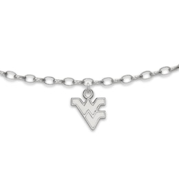 West Virginia University Anklet Sterling Silver 9"