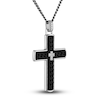Thumbnail Image 2 of 1933 by Esquire Men's Carbon Fiber Cross Pendant Necklace Sterling Silver 22"