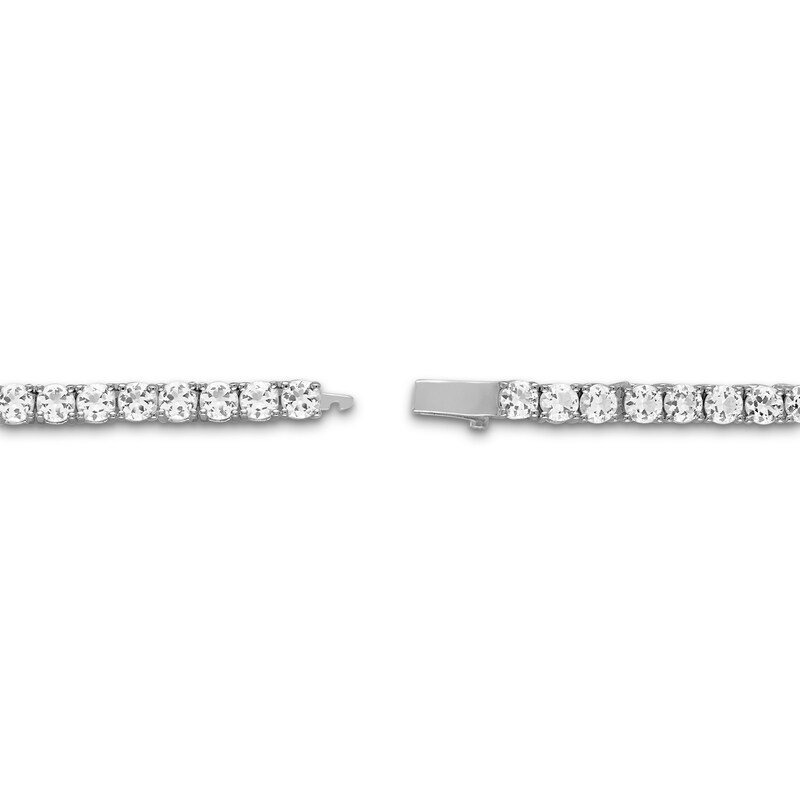 Main Image 2 of 1933 by Esquire Men's Natural White Topaz Tennis Necklace Sterling Silver 22"