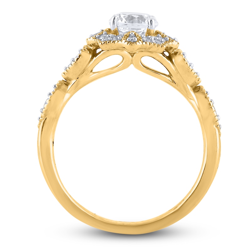 Main Image 2 of Diamond Engagement Ring 7/8 ct tw Round 14K Yellow Gold