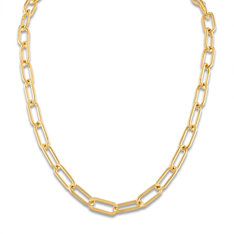 Main Image 3 of 1933 by Esquire Men's Solid Paperclip Necklace 14K Yellow Gold-Plated Sterling Silver 22" 9mm