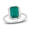 Thumbnail Image 0 of Natural Emerald Engagement Ring 1/4 ct tw Diamonds 14K White Gold