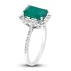 Thumbnail Image 1 of Natural Emerald Engagement Ring 1/4 ct tw Diamonds 14K White Gold