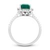 Thumbnail Image 3 of Natural Emerald Engagement Ring 1/4 ct tw Diamonds 14K White Gold