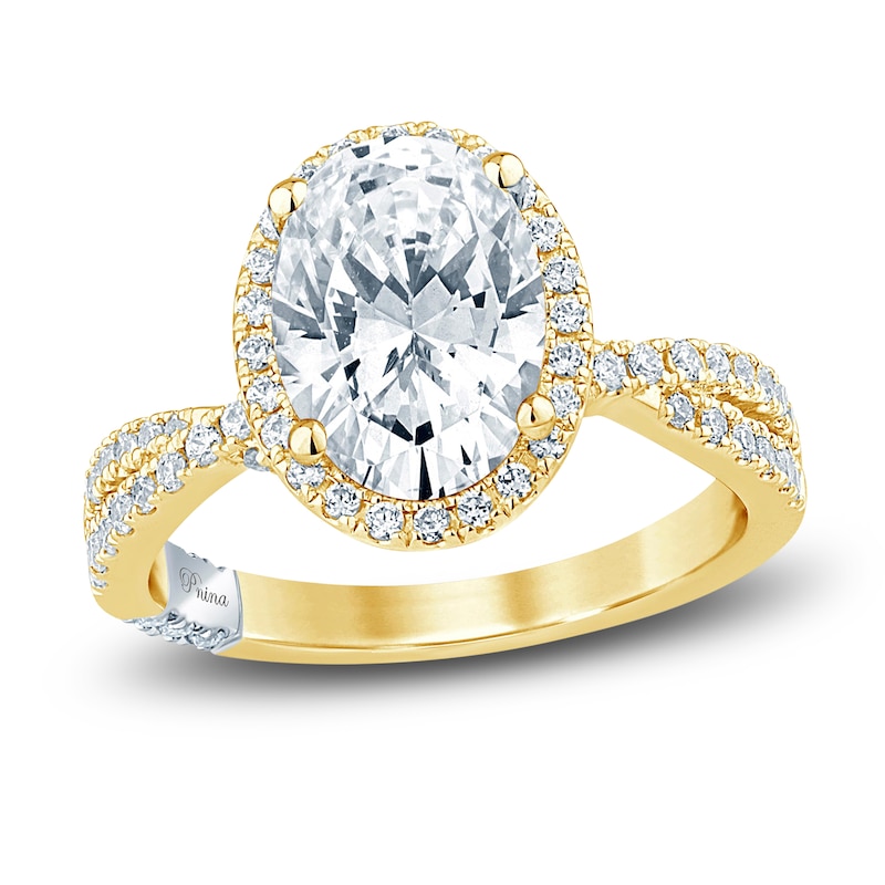 Main Image 1 of Pnina Tornai Lab-Grown Diamond Engagement Ring 3 ct tw Oval/Round 14K Yellow Gold