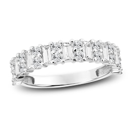Diamond Anniversary Band 1 ct tw Baguette/Round 14K White Gold