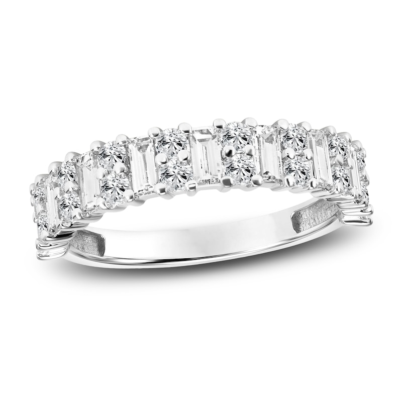 Main Image 1 of Diamond Anniversary Band 1 ct tw Baguette/Round 14K White Gold