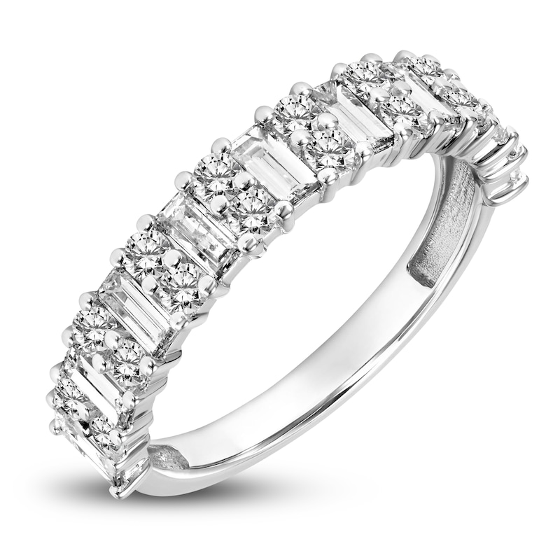 Diamond Anniversary Band 1 ct tw Baguette/Round 14K White Gold