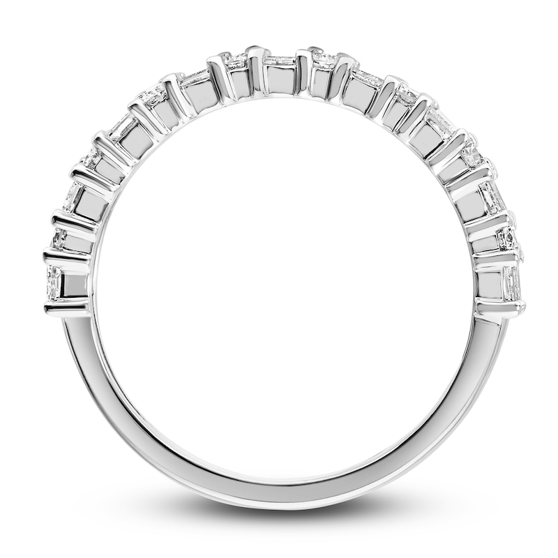 Diamond Anniversary Band 1 ct tw Baguette/Round 14K White Gold