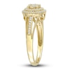 Diamond Halo Ring 1/4 ct tw Round 10K Yellow Gold