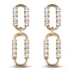 Natural White Zircon Earrings 14K Yellow Gold 2.5mm