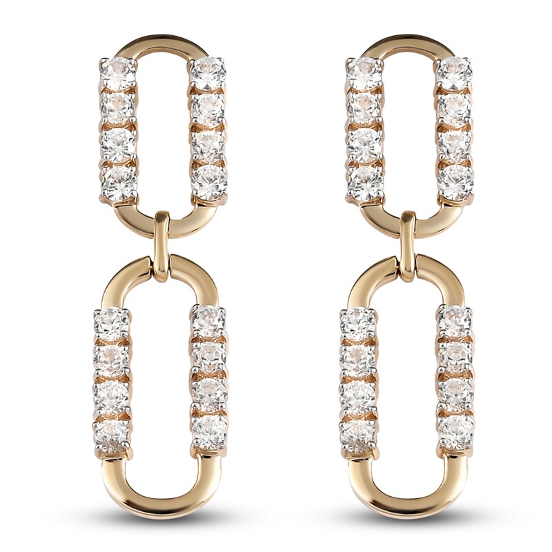 Natural White Zircon Earrings 14K Yellow Gold 2.5mm