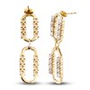 Natural White Zircon Earrings 14K Yellow Gold 2.5mm