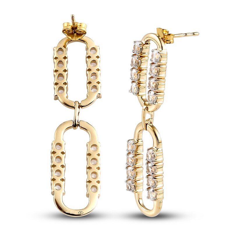 Natural White Zircon Earrings 14K Yellow Gold 2.5mm