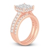 Diamond Engagement Ring 2 ct tw Round/Princess 14K Rose Gold