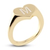 Thumbnail Image 2 of Juliette Maison Diamond Initial Heart Signet Ring 1/15 ct tw Round 10K Yellow Gold