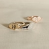 Thumbnail Image 4 of Juliette Maison Diamond Initial Heart Signet Ring 1/15 ct tw Round 10K Yellow Gold