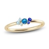 Thumbnail Image 1 of Juliette Maison Natural Aquamarine, Blue Zircon. Blue Sapphire Constellation Ring 10K Yellow Gold