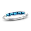 Thumbnail Image 1 of Juliette Maison Natural Blue Zircon Baguette Bar Ring 10K White Gold
