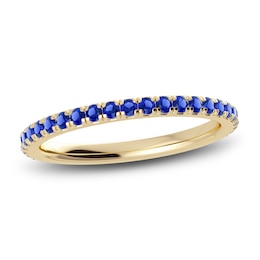 Juliette Maison Natural Blue Sapphire Eternity Ring 10K Yellow Gold