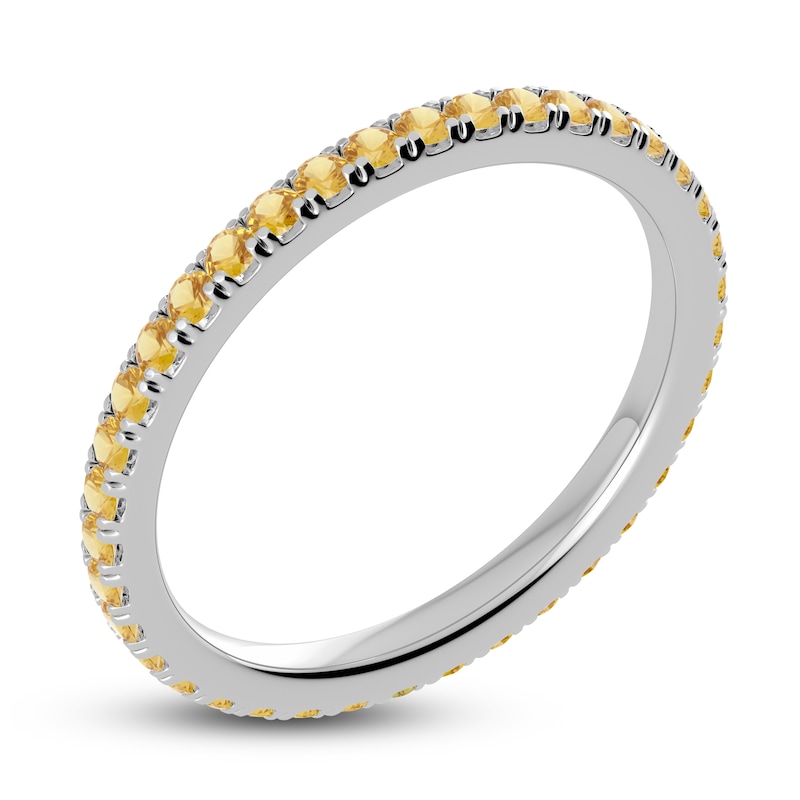 Juliette Maison Natural Citrine Eternity Ring 10K White Gold